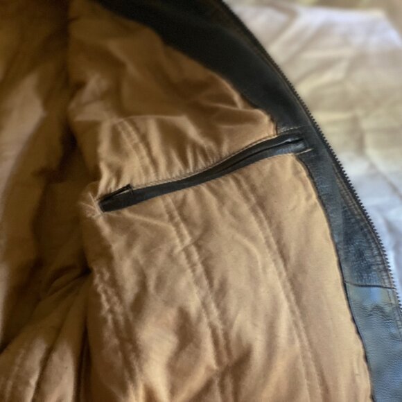 Andrew Marc, mens, medium, brown leather motorcycle jacket - Picture 5 of 16